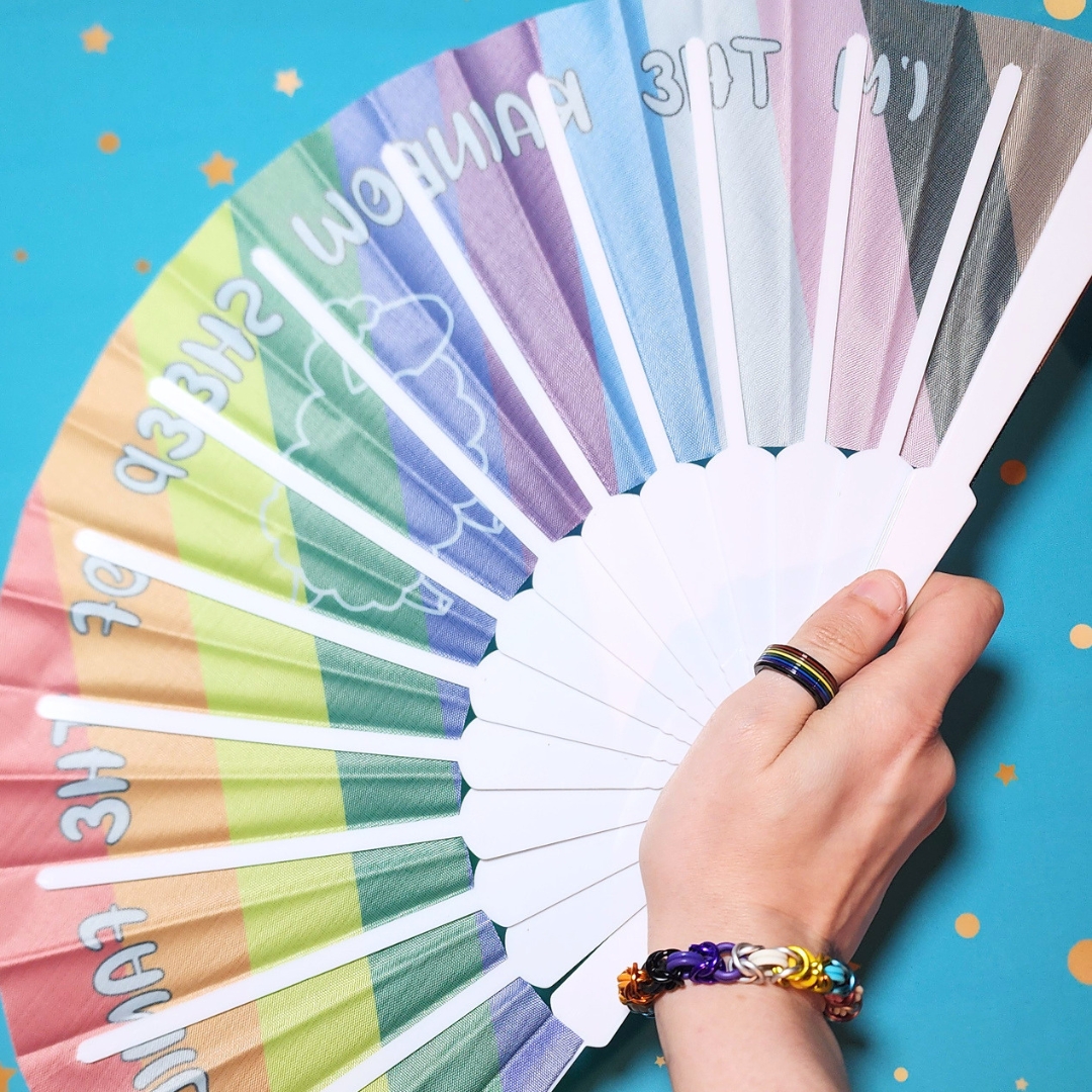 Rainbow Sheep - Foldable Hand Fan picture
