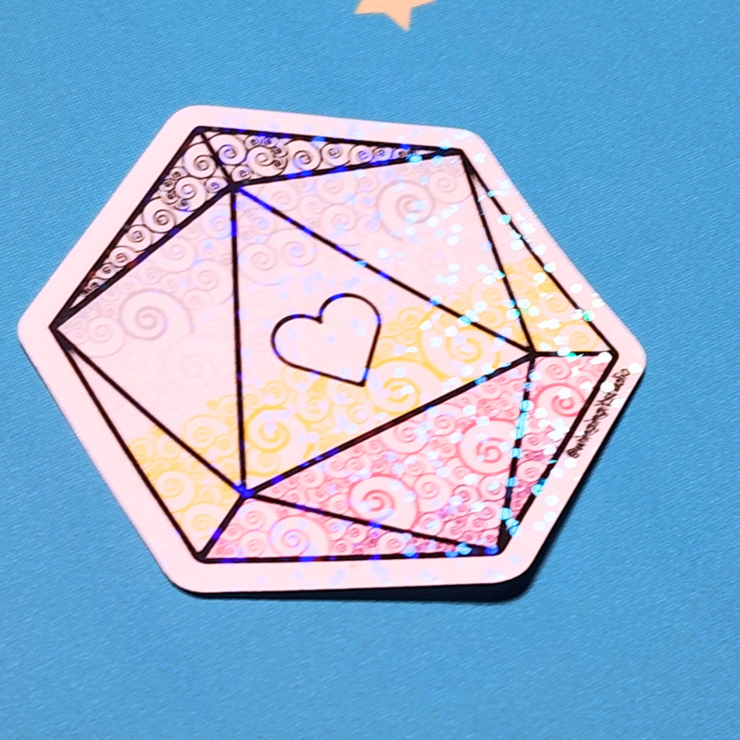 Asexual Sticker (2026), Designed by AceinGrace, D20 Sticker, LGBTQIA+ Sticker, DND, Pride Sticker picture