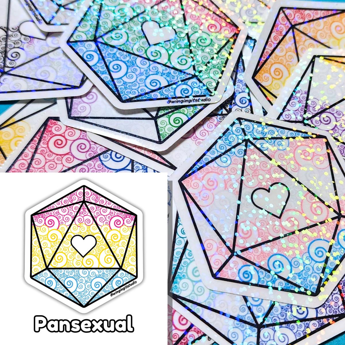 Pansexual Sticker, D20 Sticker, LGBTQIA+ Sticker, DND, Pride Sticker picture