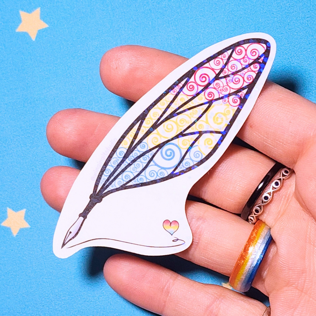 Pansexual Sticker, LGBTQIA+ Sticker, Pride Sticker, Fantasy, Writing, Journaling & Book Lover picture