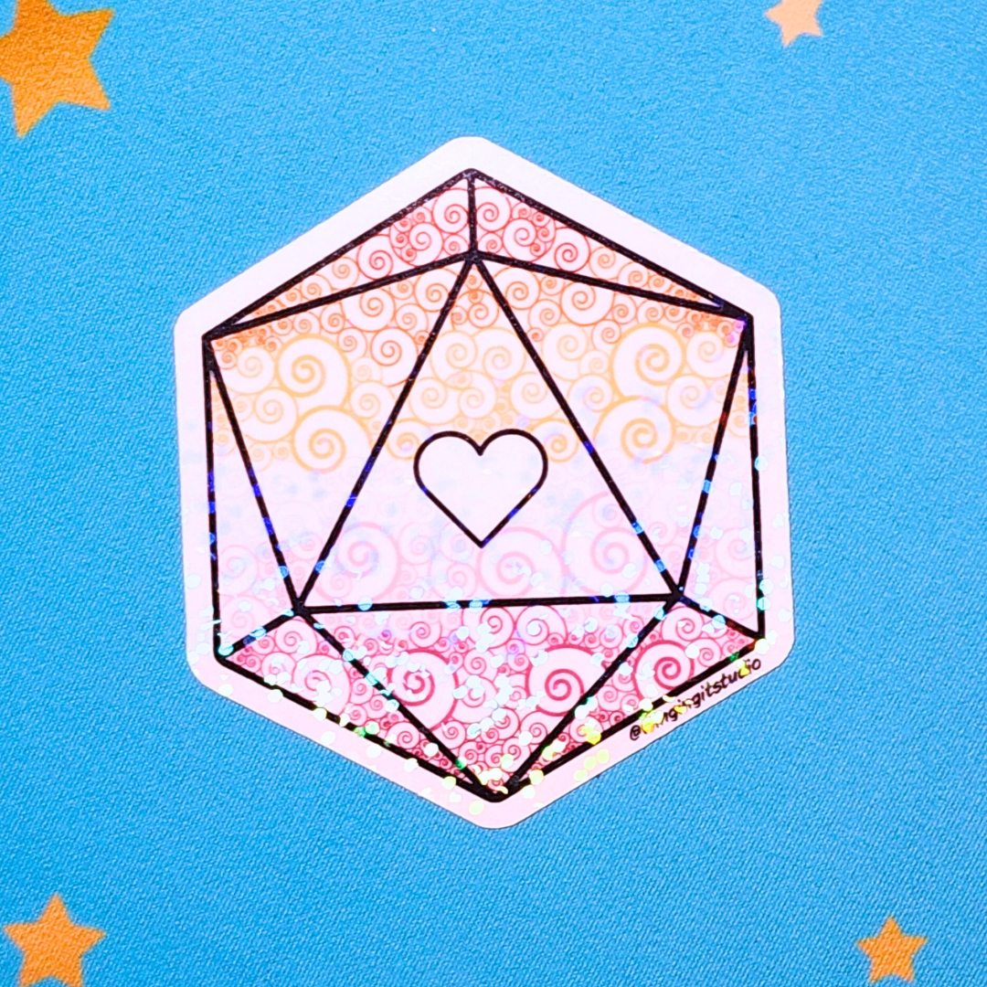 Lesbian Sticker, D20 Sticker, LGBTQIA+ Sticker, DND, Pride Sticker picture
