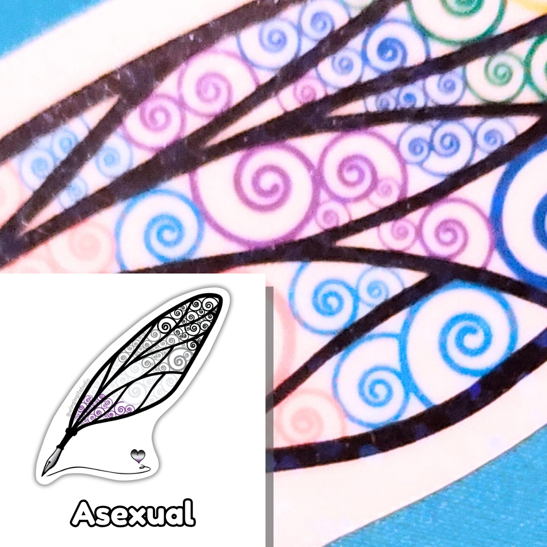 Asexual Sticker, LGBTQIA+ Sticker, Pride Sticker, Fantasy, Writing, Journaling & Book Lover picture