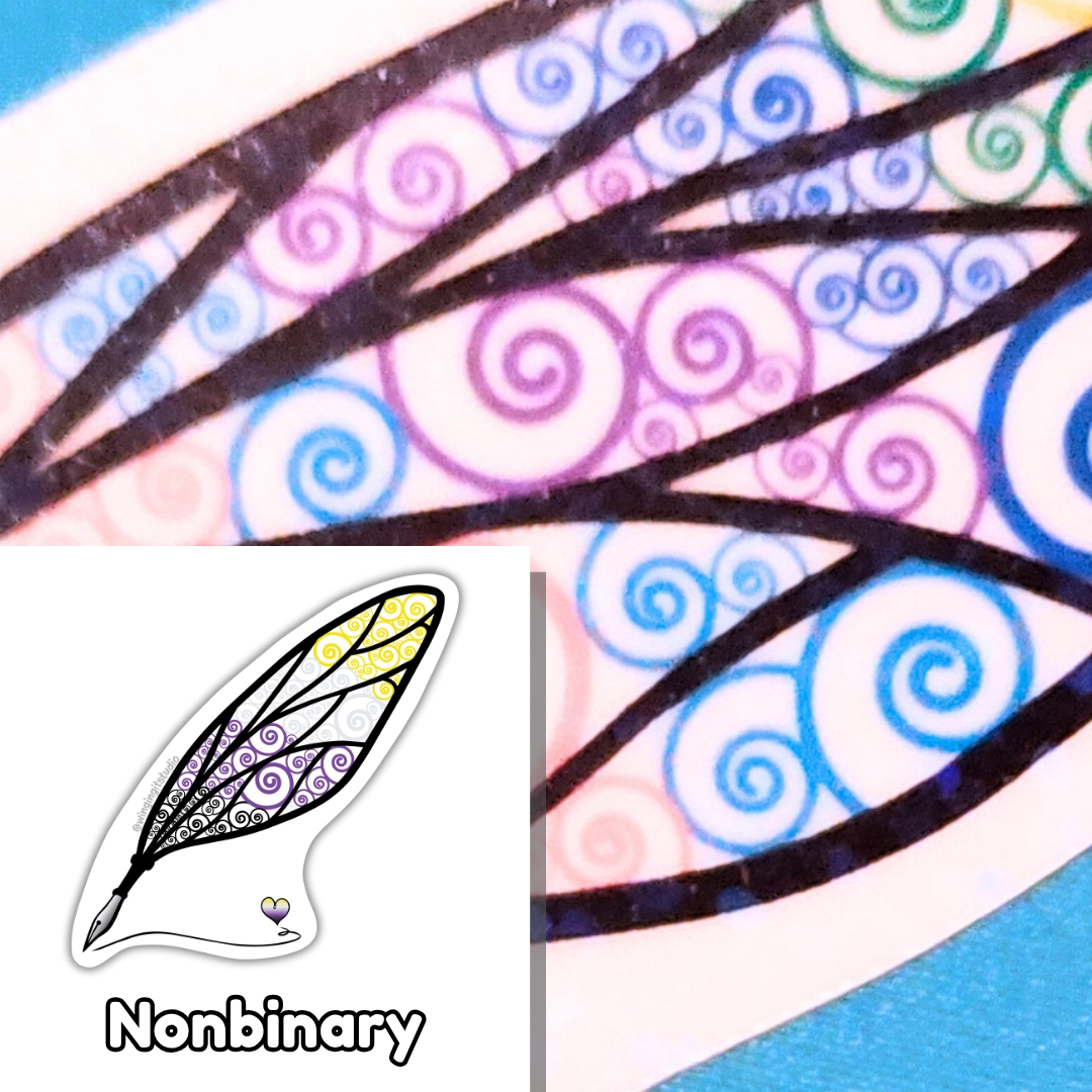 Nonbinary Sticker, LGBTQIA+ Sticker, Pride Sticker, Fantasy, Writing, Journaling & Book Lover picture