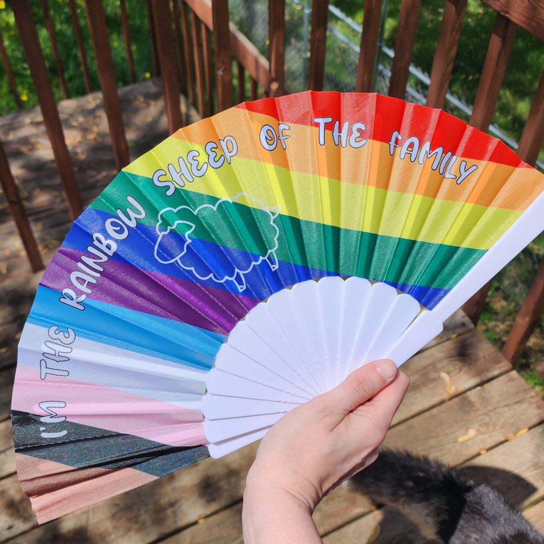 Rainbow Sheep - Foldable Hand Fan picture