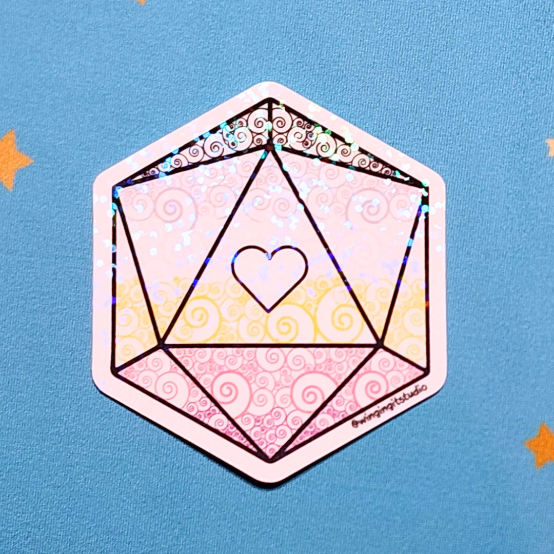 Asexual Sticker (2026), Designed by AceinGrace, D20 Sticker, LGBTQIA+ Sticker, DND, Pride Sticker picture