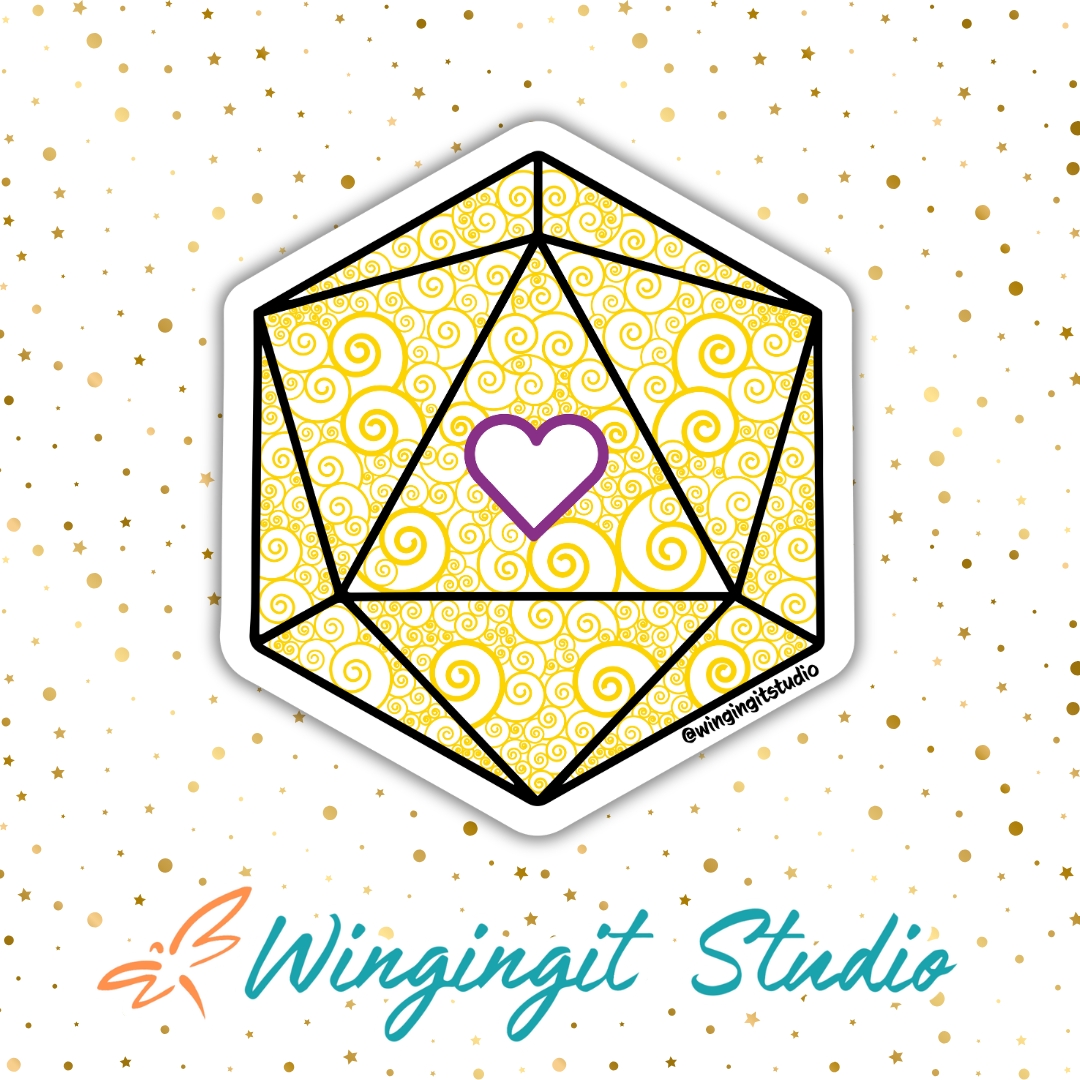 Intersex Sticker, D20 Sticker, LGBTQIA+ Sticker, DND, Pride Sticker picture