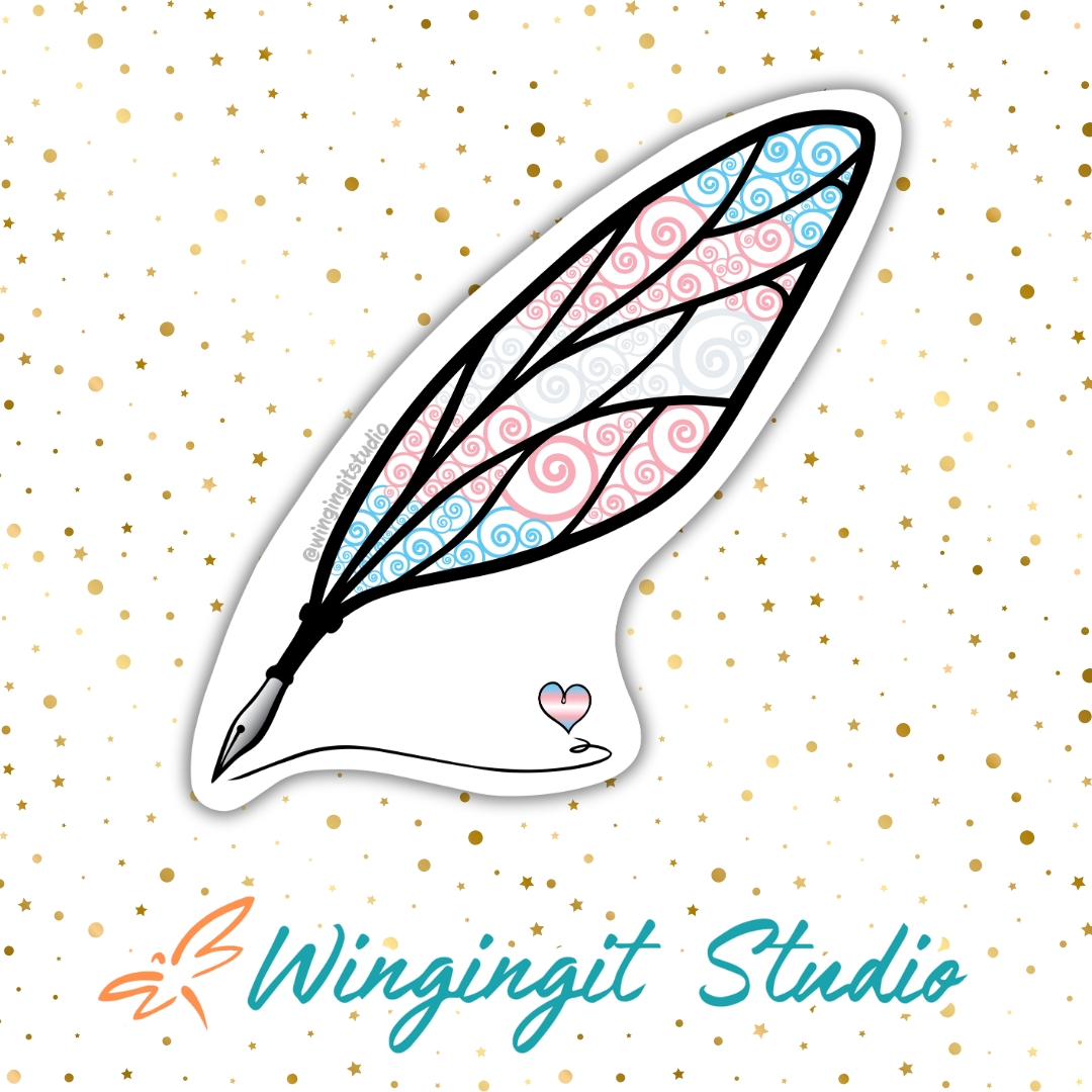Trans Sticker, LGBTQIA+ Sticker, Pride Sticker, Fantasy, Writing, Journaling & Book Lover picture