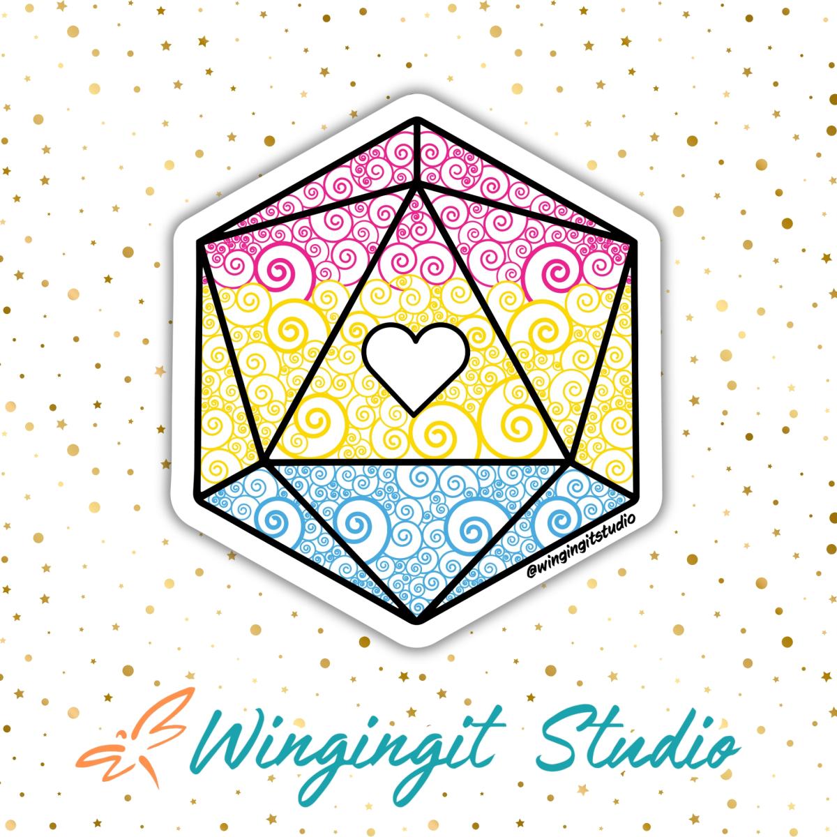 Pansexual Sticker, D20 Sticker, LGBTQIA+ Sticker, DND, Pride Sticker picture