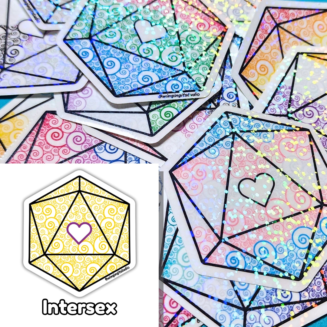 Intersex Sticker, D20 Sticker, LGBTQIA+ Sticker, DND, Pride Sticker picture