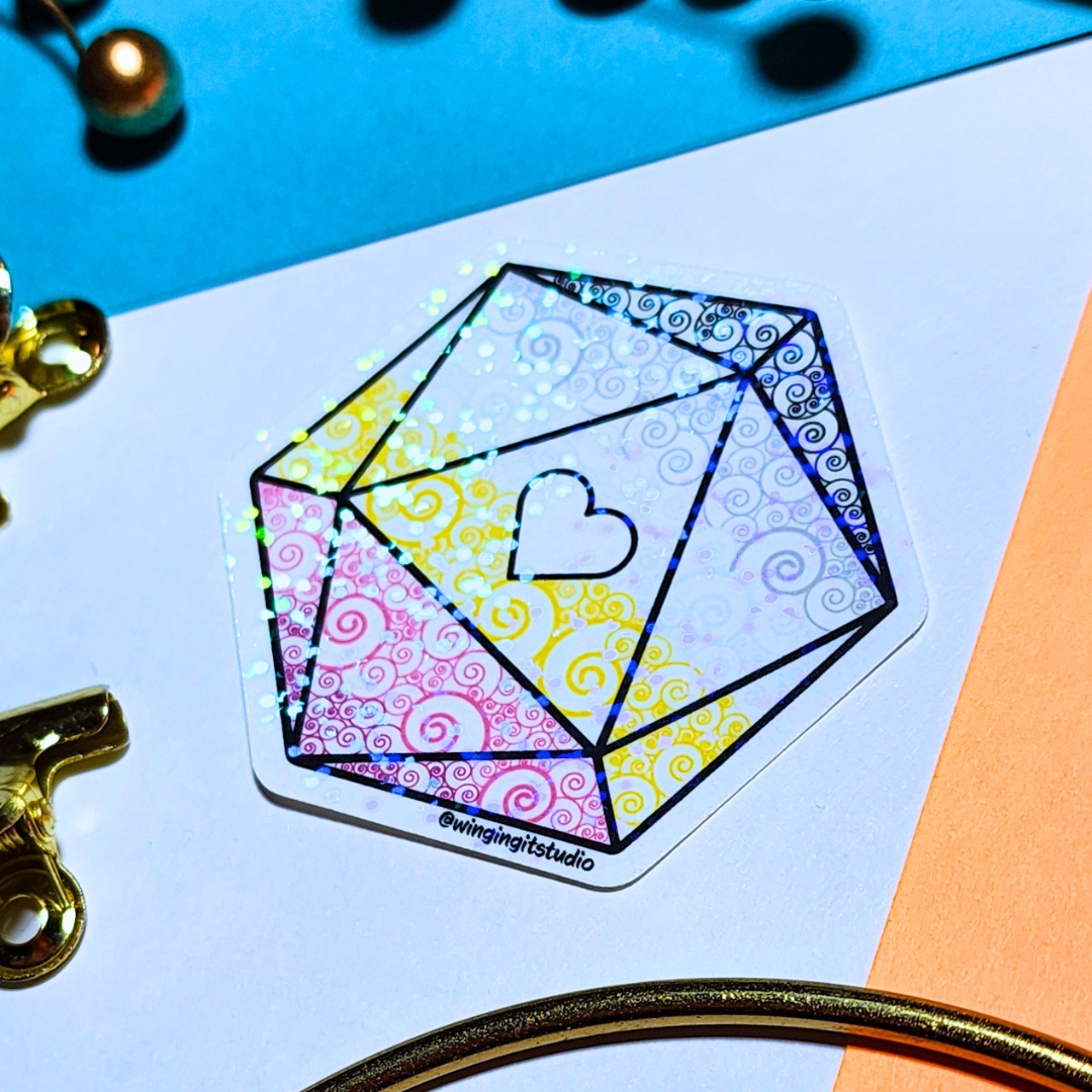 Asexual Sticker (2026), Designed by AceinGrace, D20 Sticker, LGBTQIA+ Sticker, DND, Pride Sticker picture