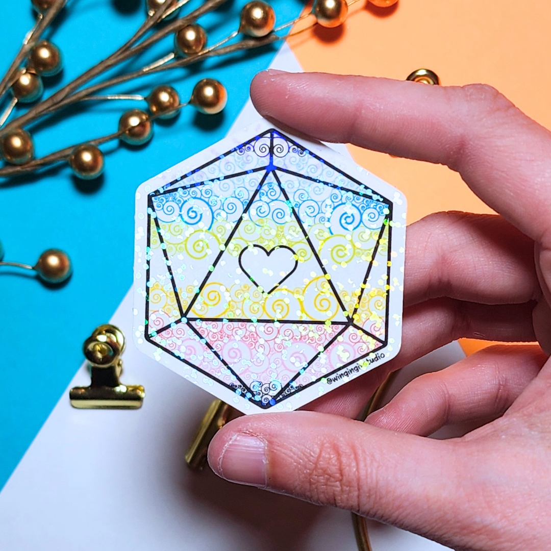 Queer Sticker, D20 Sticker, LGBTQIA+ Sticker, DND, Pride Sticker picture