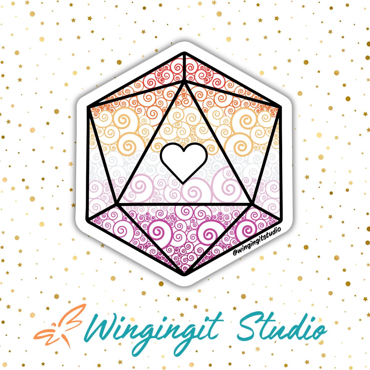 Lesbian Sticker, D20 Sticker, LGBTQIA+ Sticker, DND, Pride Sticker picture