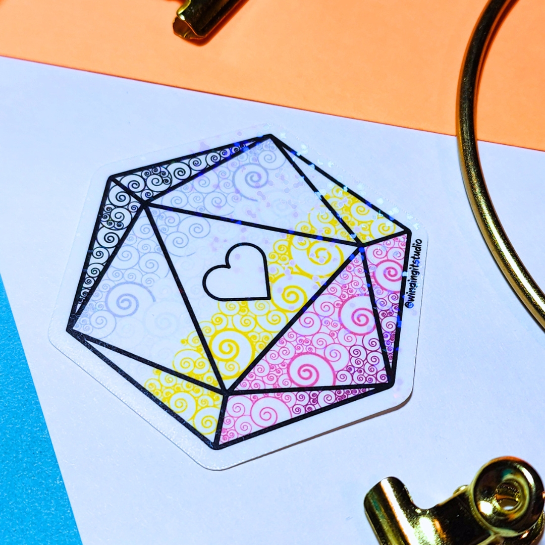 Asexual Sticker (2026), Designed by AceinGrace, D20 Sticker, LGBTQIA+ Sticker, DND, Pride Sticker picture