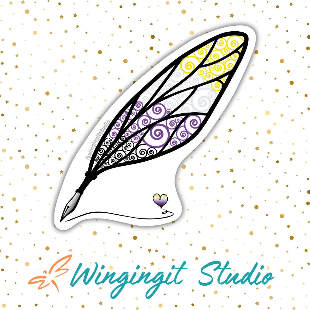 Nonbinary Sticker, LGBTQIA+ Sticker, Pride Sticker, Fantasy, Writing, Journaling & Book Lover picture