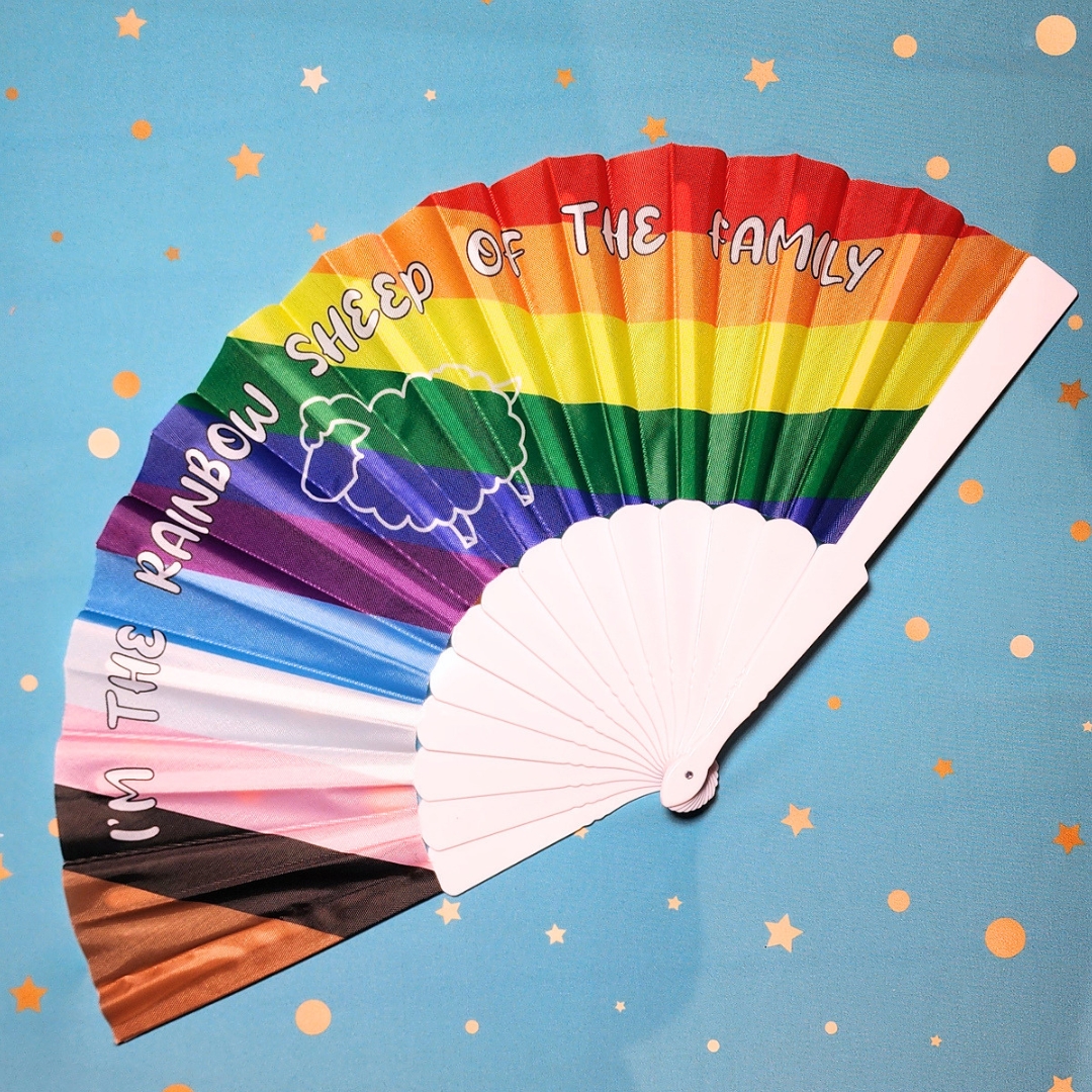 Rainbow Sheep - Foldable Hand Fan picture