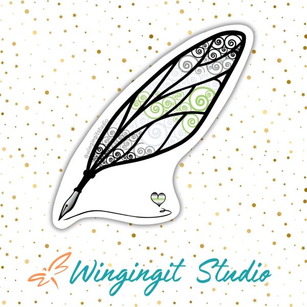Agender Sticker, LGBTQIA+ Sticker, Pride Sticker, Fantasy, Writing, Journaling & Book Lover