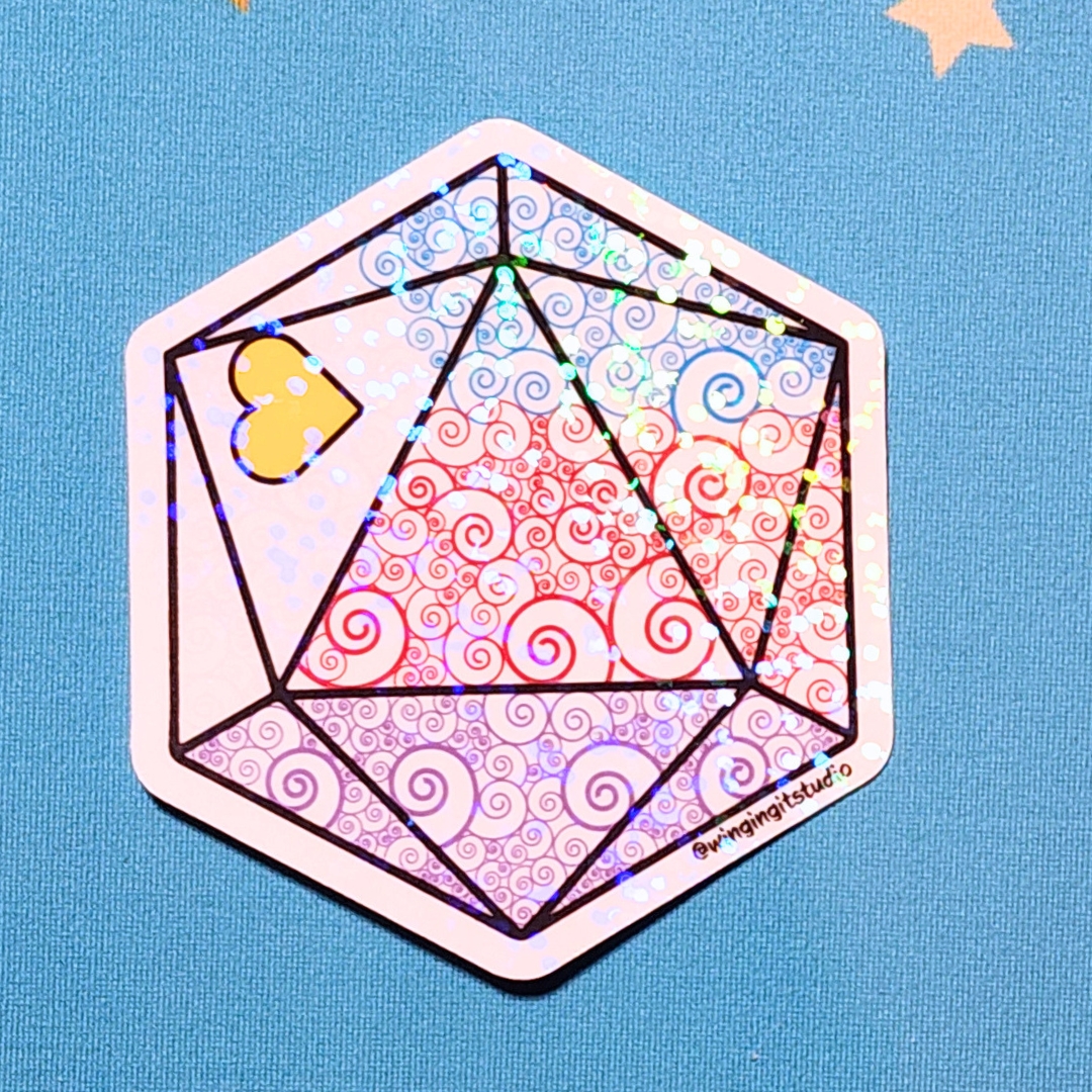 Polyamory Sticker, D20 Sticker, LGBTQIA+ Sticker, DND, Pride Sticker picture