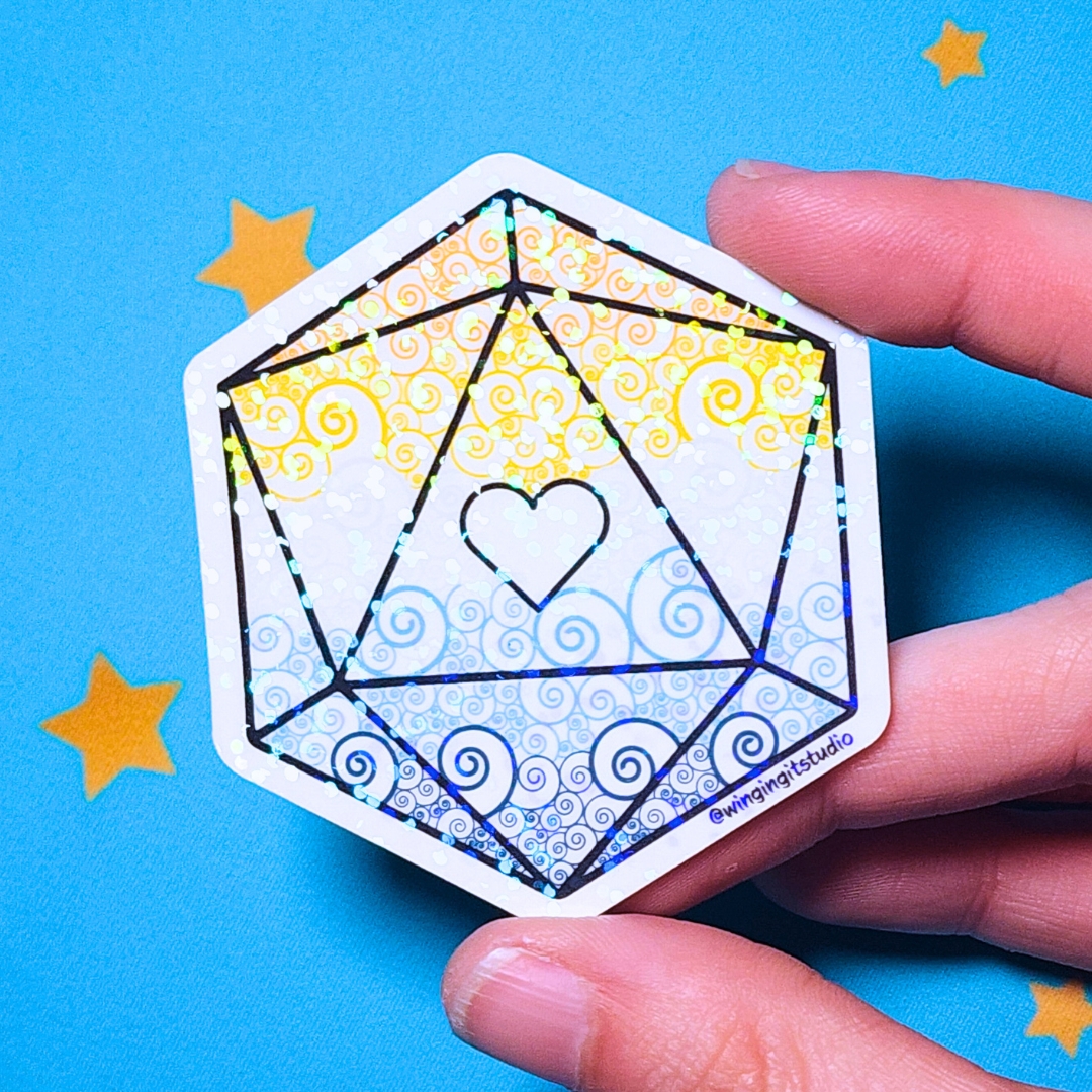 Aroace Sticker, D20 Sticker, LGBTQIA+ Sticker, DND, Pride Sticker picture