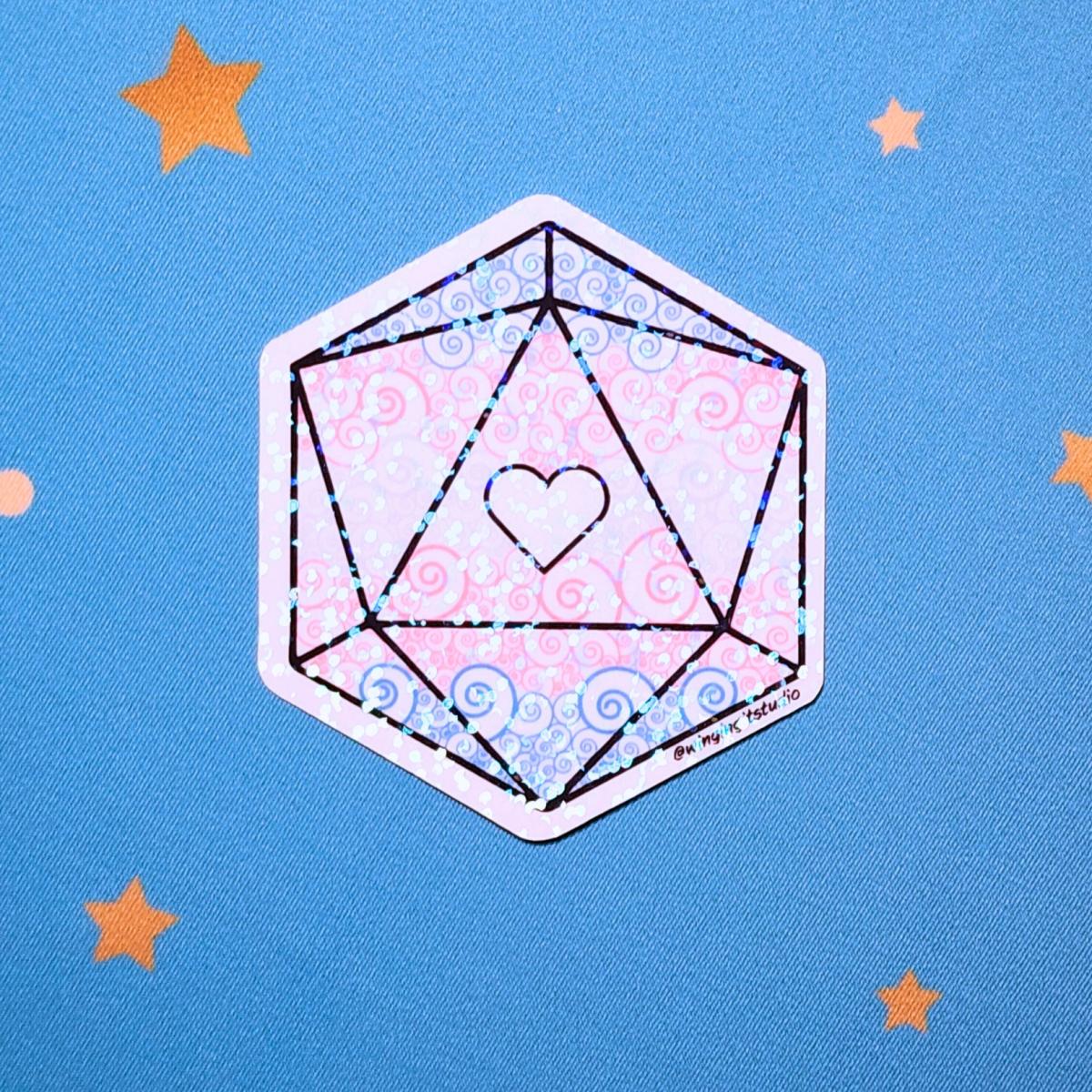 Trans Sticker, D20 Sticker, LGBTQIA+ Sticker, DND, Pride Sticker picture