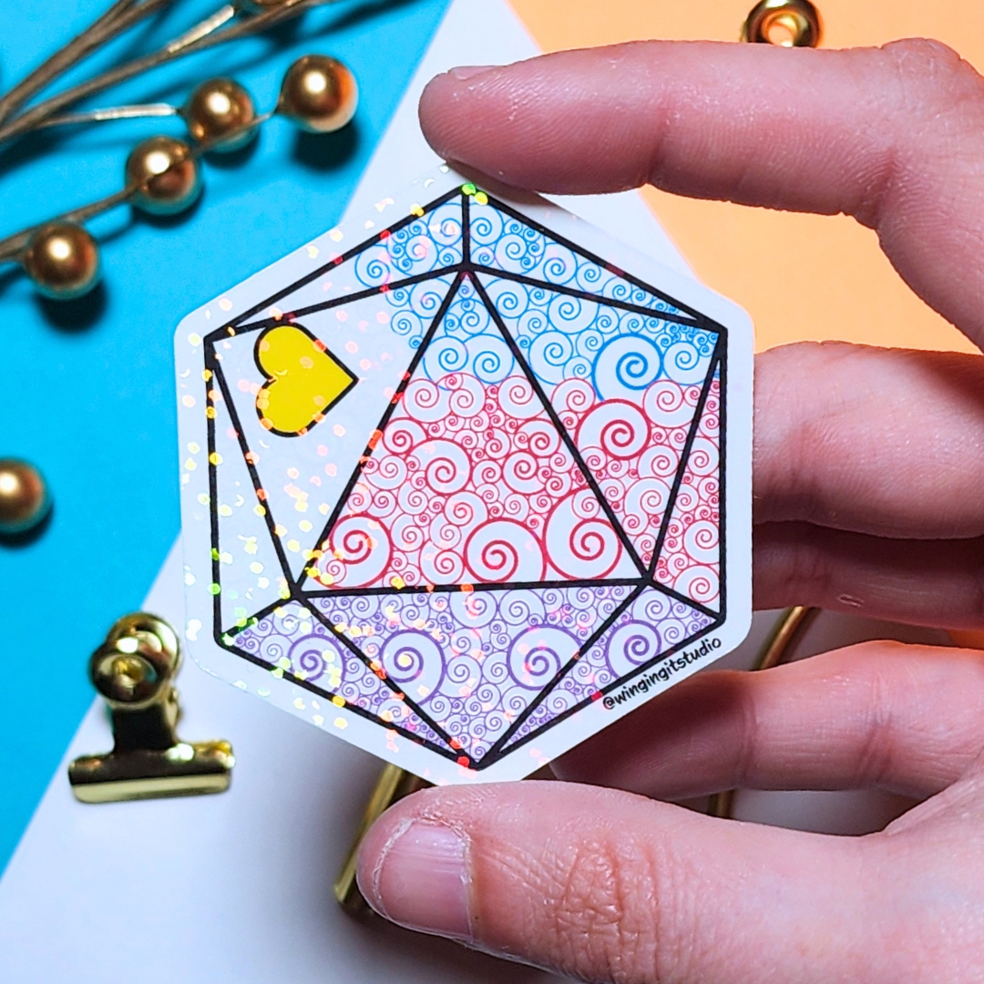 Polyamory Sticker, D20 Sticker, LGBTQIA+ Sticker, DND, Pride Sticker picture