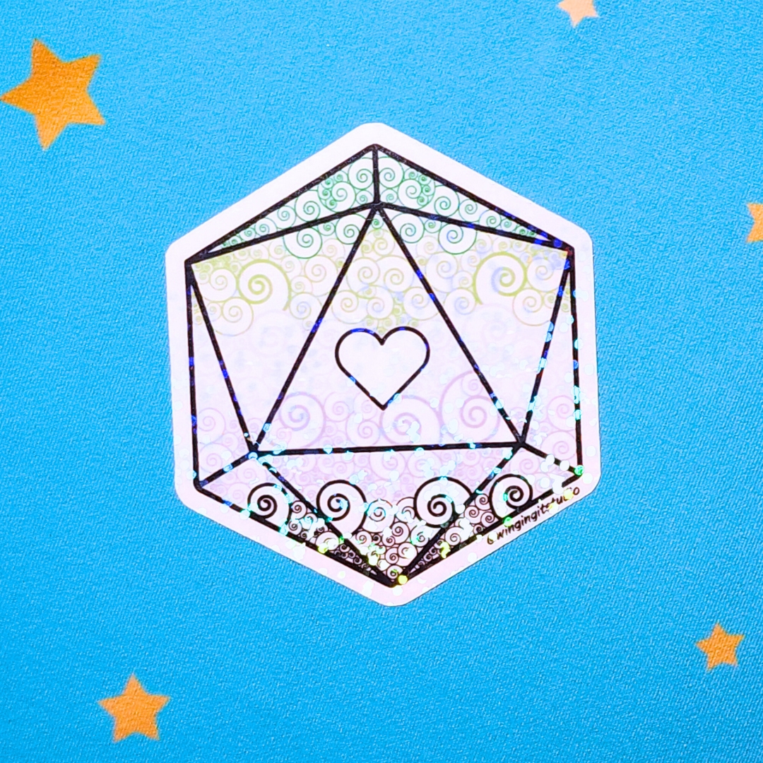 Aromantic Sticker, D20 Sticker, LGBTQIA+ Sticker, DND, Pride Sticker picture