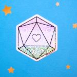 Genderqueer Sticker, D20 Sticker, LGBTQIA+ Sticker, DND, Pride Sticker