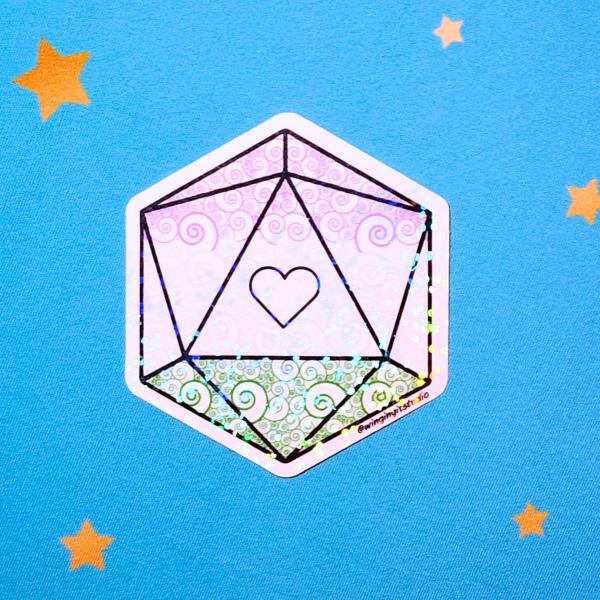 Genderqueer Sticker, D20 Sticker, LGBTQIA+ Sticker, DND, Pride Sticker