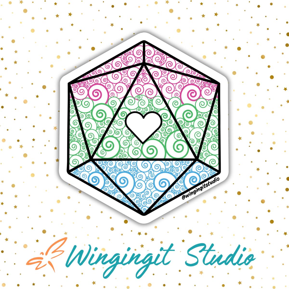 Polysexual Sticker, D20 Sticker, LGBTQIA+ Sticker, DND, Pride Sticker picture