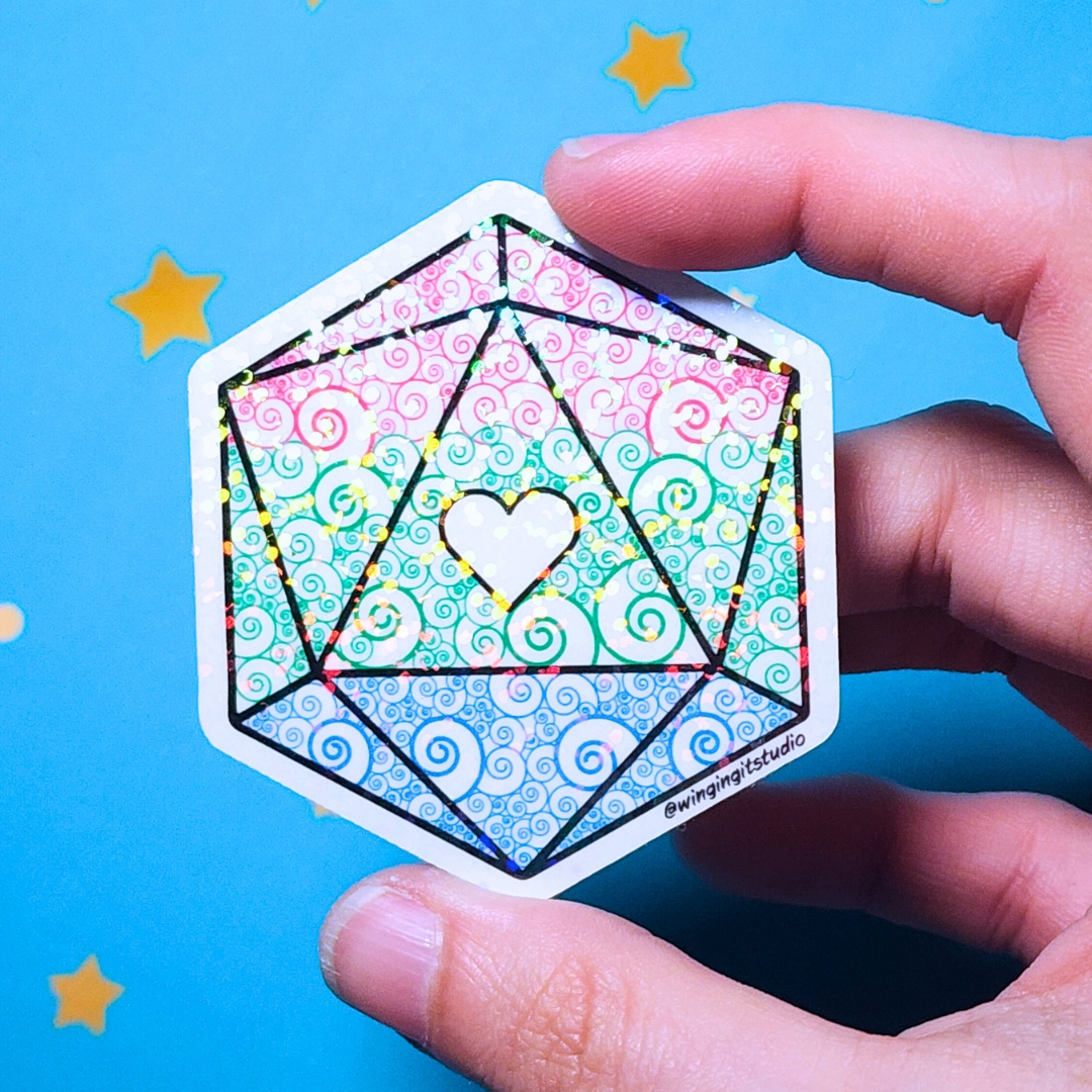 Polysexual Sticker, D20 Sticker, LGBTQIA+ Sticker, DND, Pride Sticker picture