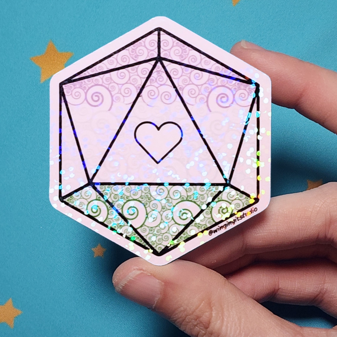 Genderqueer Sticker, D20 Sticker, LGBTQIA+ Sticker, DND, Pride Sticker picture