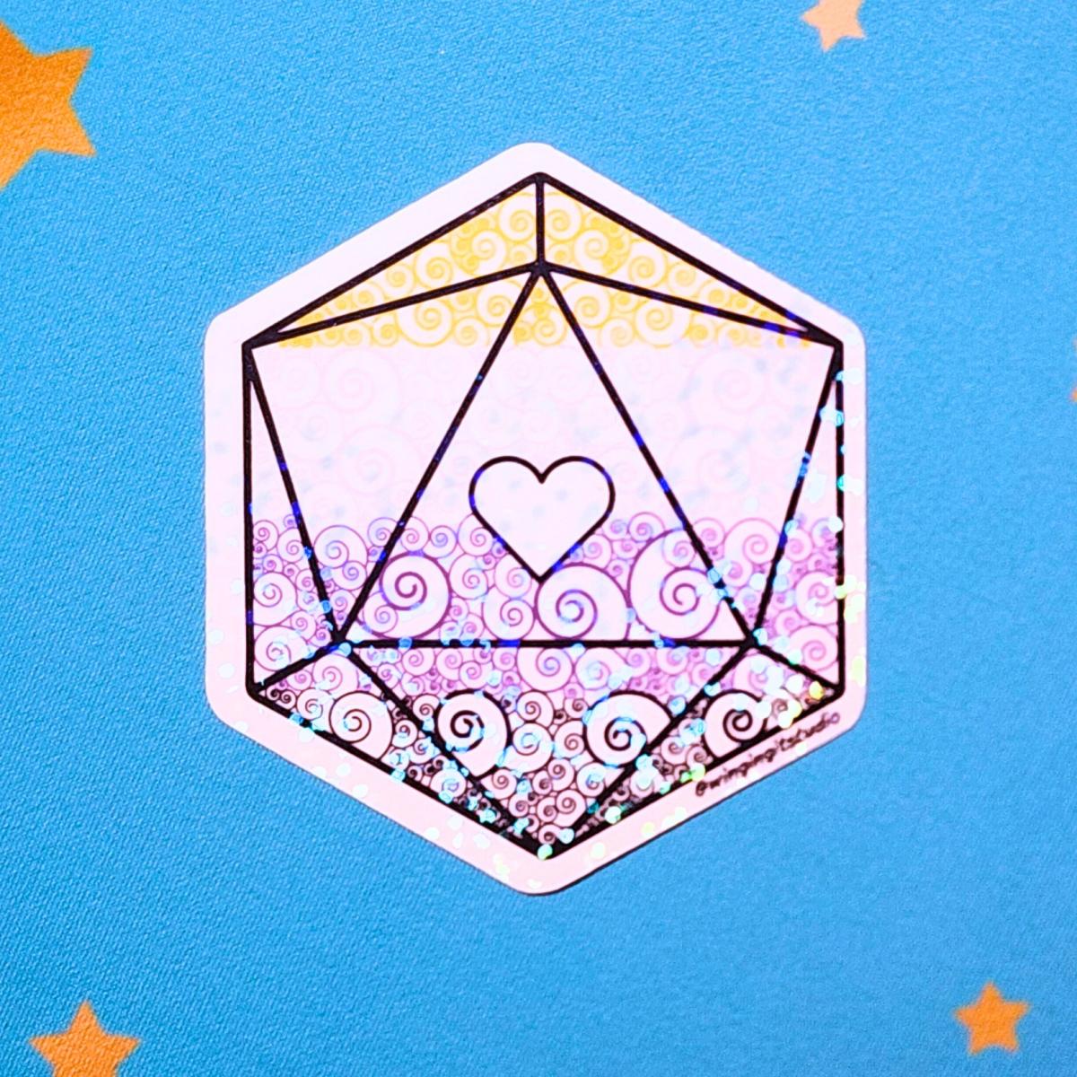 Nonbinary Sticker, D20 Sticker, LGBTQIA+ Sticker, DND, Pride Sticker picture