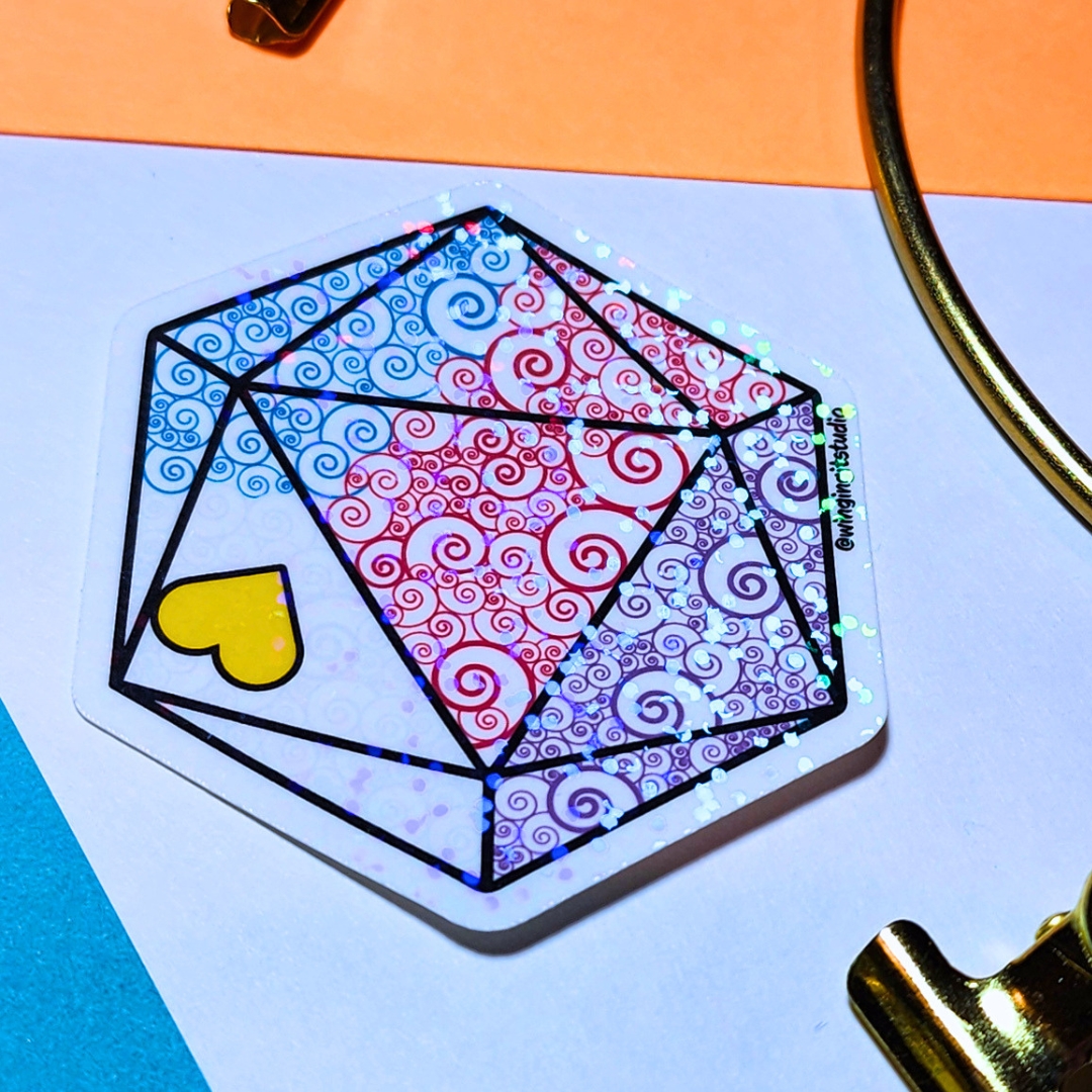 Polyamory Sticker, D20 Sticker, LGBTQIA+ Sticker, DND, Pride Sticker picture