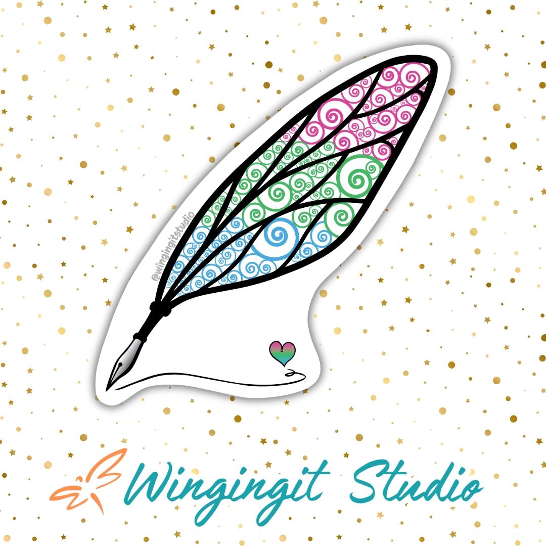Polysexual Sticker, LGBTQIA+ Sticker, Pride Sticker, Fantasy, Writing, Journaling & Book Lover picture