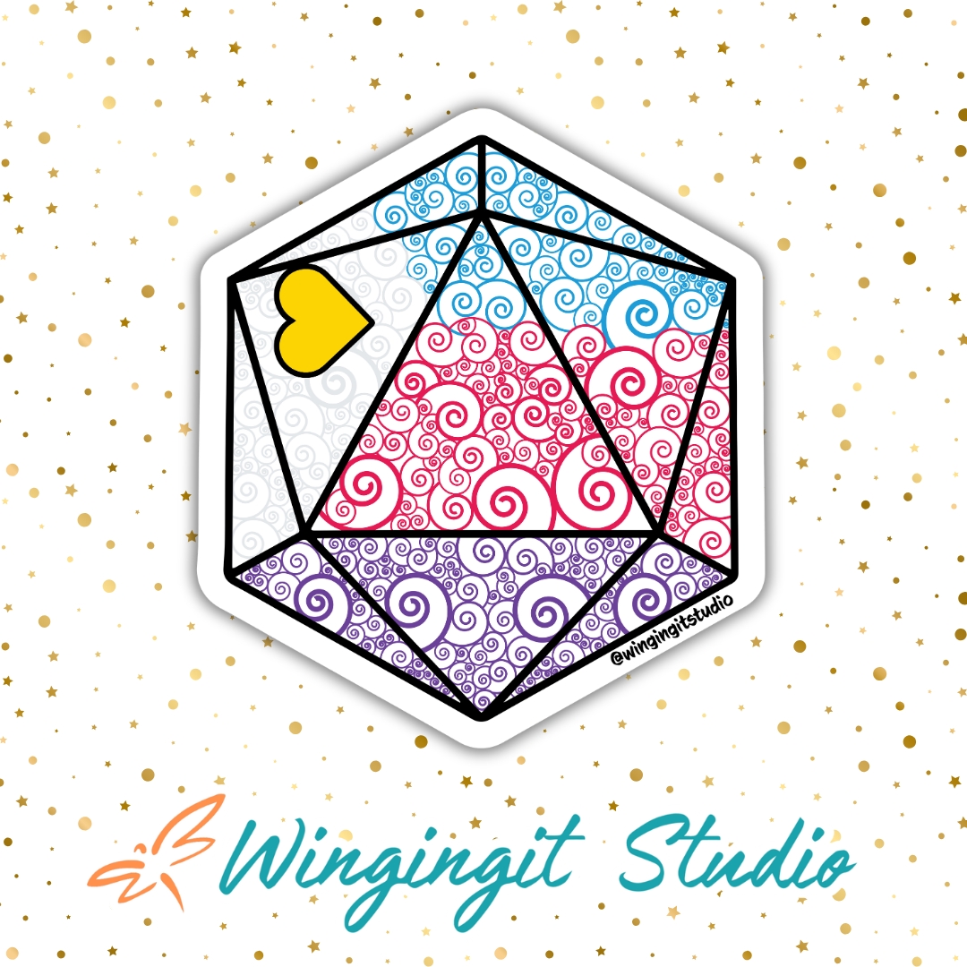 Polyamory Sticker, D20 Sticker, LGBTQIA+ Sticker, DND, Pride Sticker picture