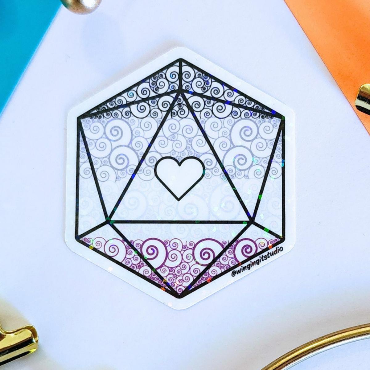 Asexual Sticker, Ace D20 Sticker, LGBTQIA+ Sticker, DND, Pride Sticker picture