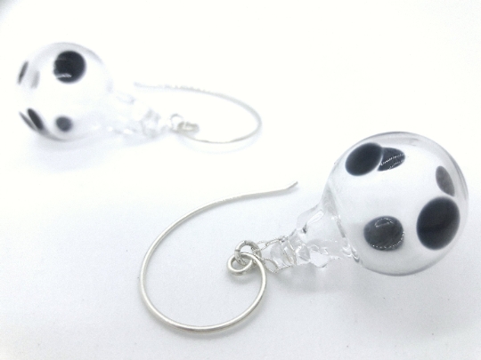 black polka dot earrings