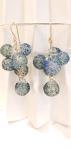 Blue bubbles pyrex cascade earrings