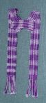 Handwoven Women's Scarf Purple and White Plaid Cotton