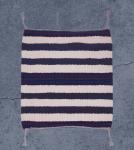 Striped Rug, Handwoven Wool in Charcoal Gray, Off White, Blue and Rust