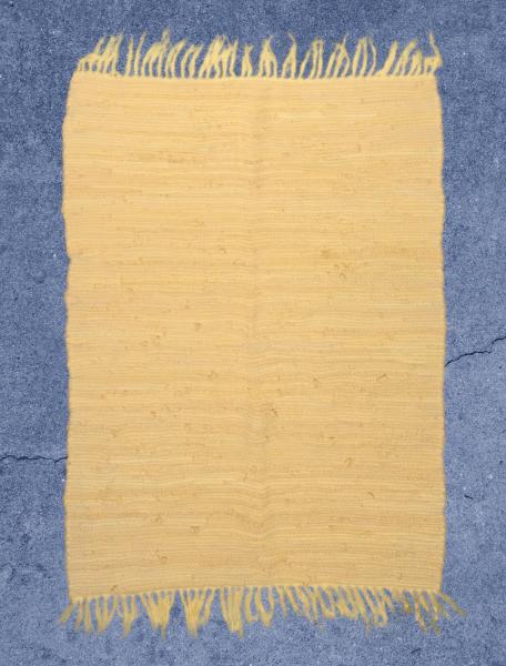 Handwoven Cotton Rag Rug in Shades of Lemon Yellow