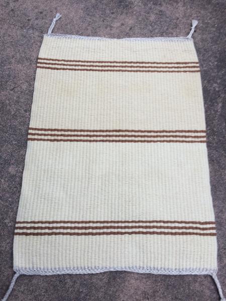 Handwoven Wedding/Marriage Rug, Brown and Off White picture