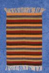 Handwoven Mood Rug™. Earth Tones on One Side (Rust, Salmon, Gray, Brown, Sage), Bright Colors on One Side (Turquoise, Red, Yellow Gold)