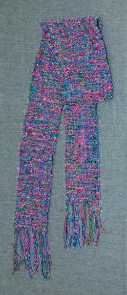 Women's Scarf, Shades of Blue and Pink Handwoven