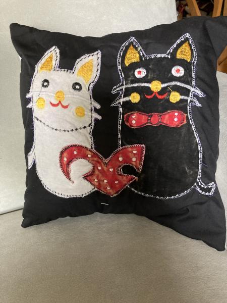 Pillow, Cats, Upcycled picture