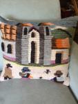 Handwoven Tapestry Throw Pillow with South American Design