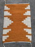 Handwoven Rug or Wall Hanging. Two Rugs in One. Burnt Orange and Cream