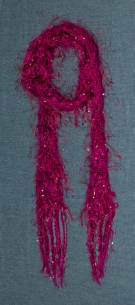 Women's Scarf, Delicate Lacy Hand Knit Pink