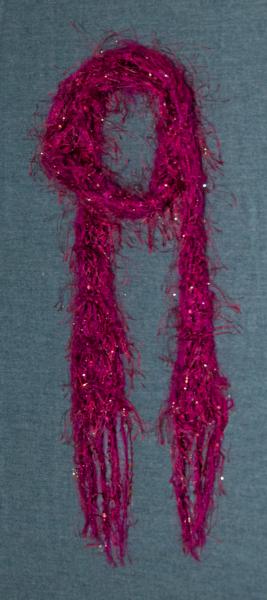 Women's Scarf, Delicate Lacy Hand Knit Pink picture