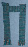 Women's Scarf, Handwoven, Turquoise & Rust Wool and Silk