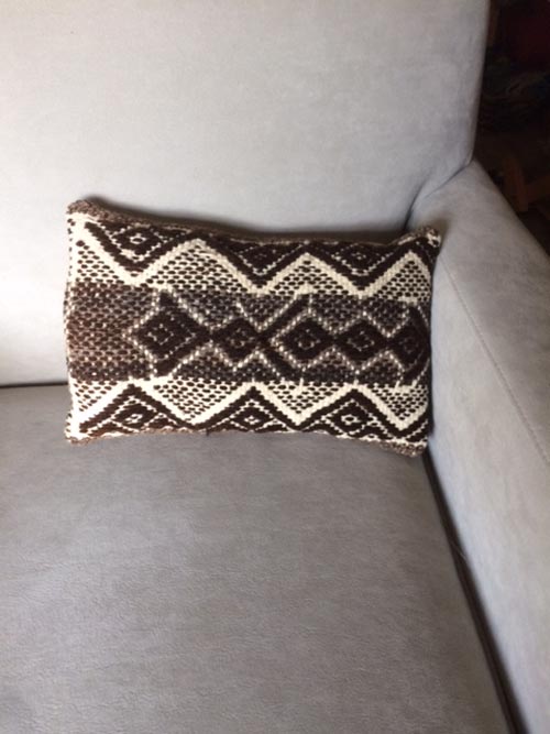 Brown and White Southwestern Design Pillow, Handwoven picture